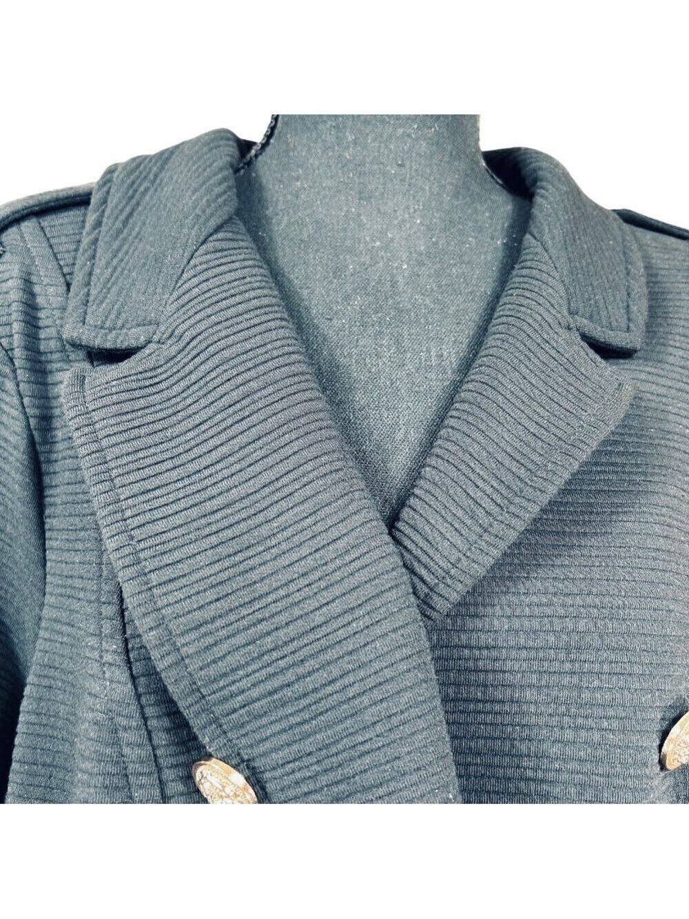 Torrid Black Ponte Knit Crop Military Jacket Size 2 - Picture 10 of 11